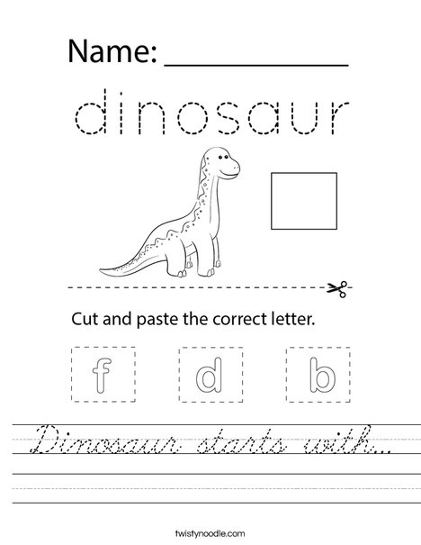 Dinosaur starts with... Worksheet