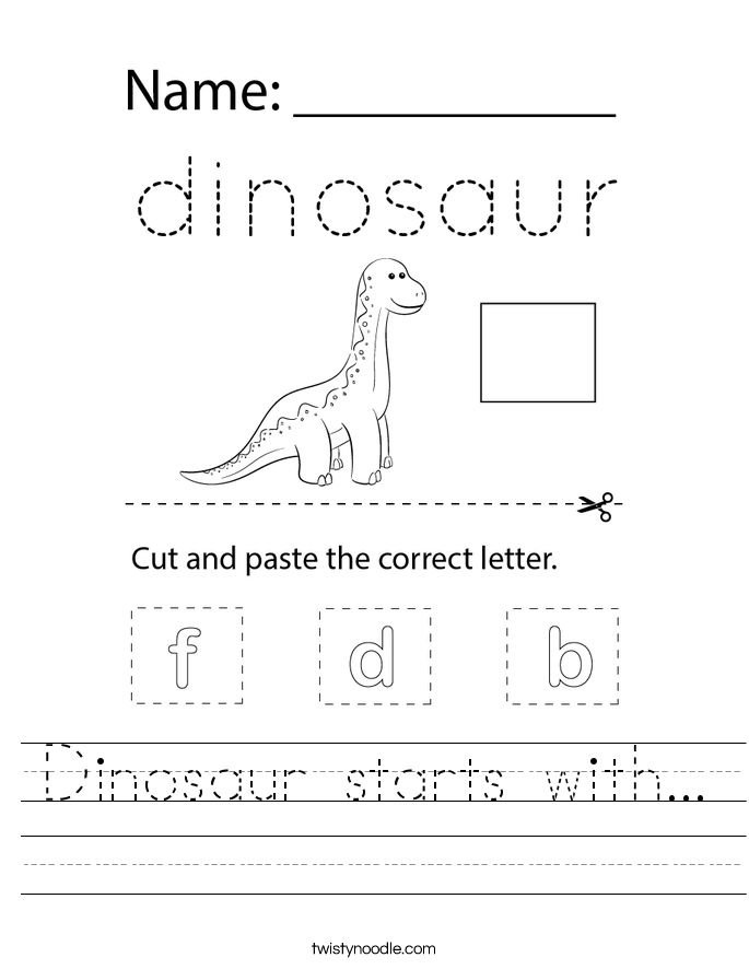 Dinosaur starts with... Worksheet