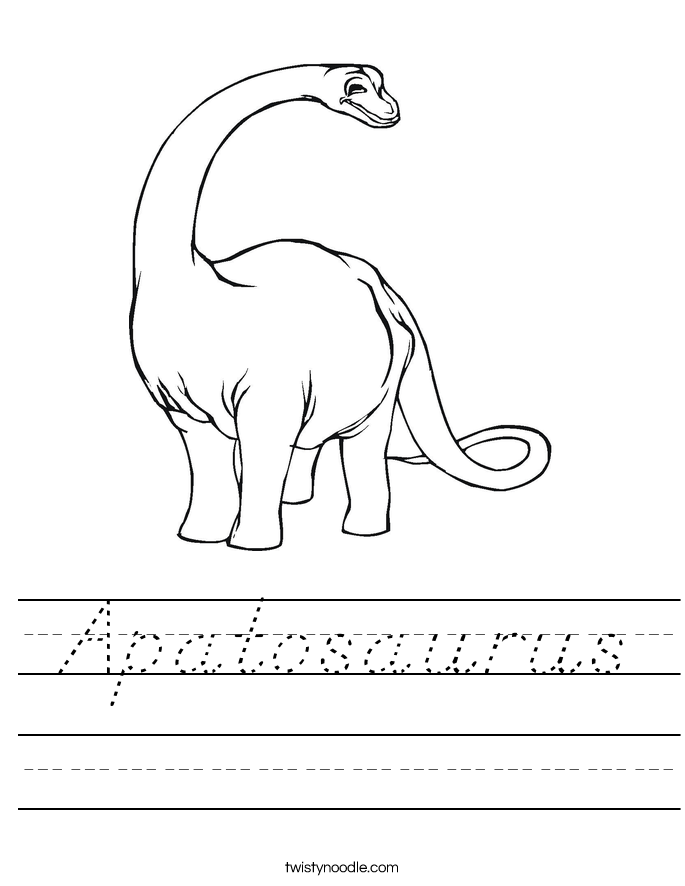 Apatosaurus Worksheet