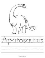 Apatosaurus Handwriting Sheet