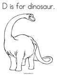 D is for dinosaur. Coloring Page
