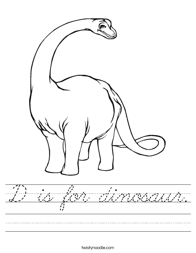 D is for dinosaur. Worksheet