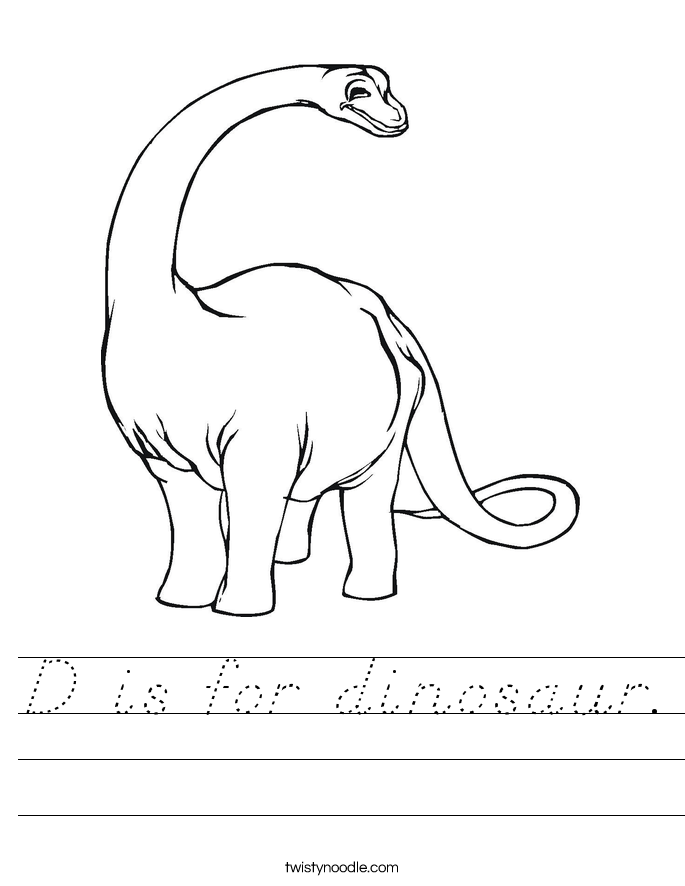 D is for dinosaur. Worksheet