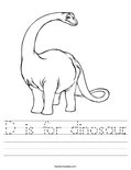 D is for dinosaur. Worksheet