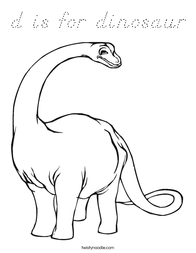 d is for dinosaur Coloring Page