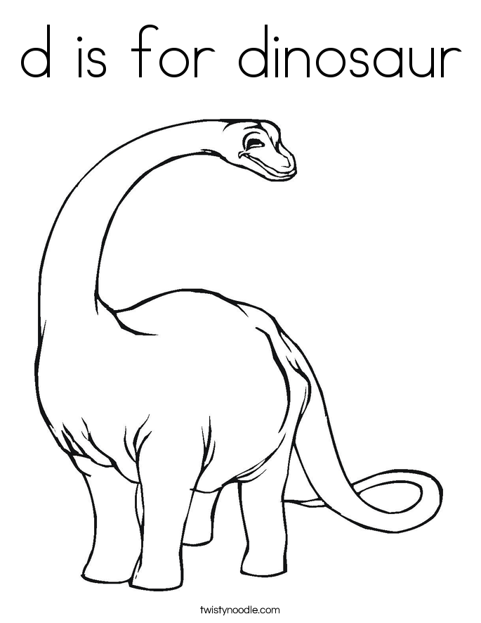 d is for dinosaur Coloring Page