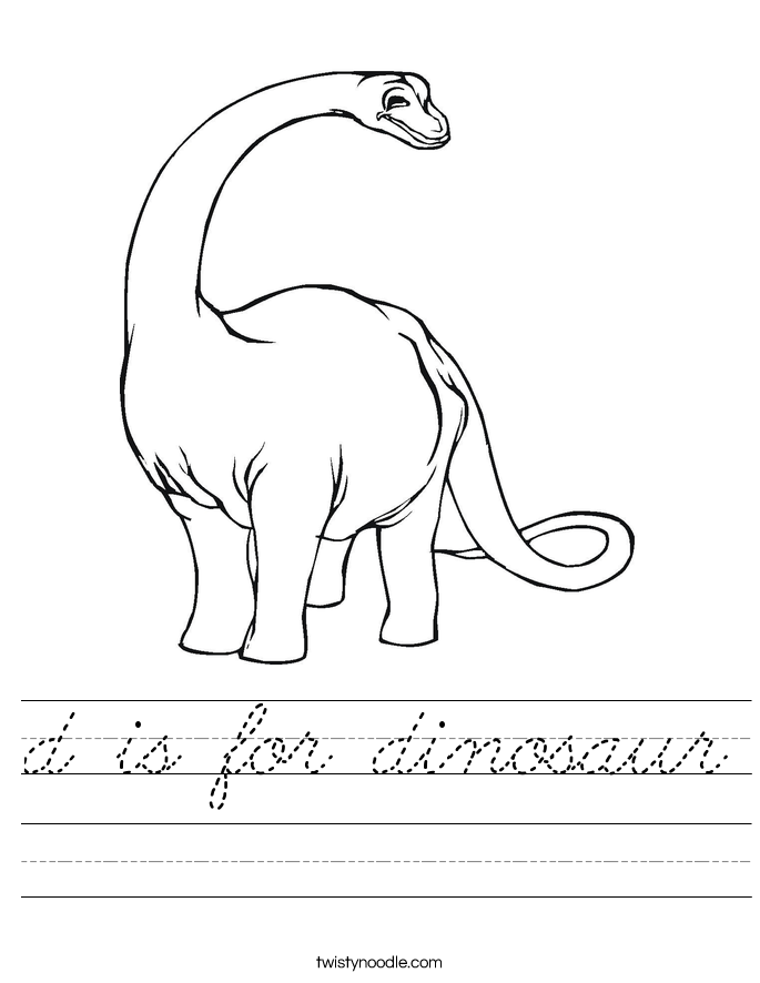 d is for dinosaur Worksheet