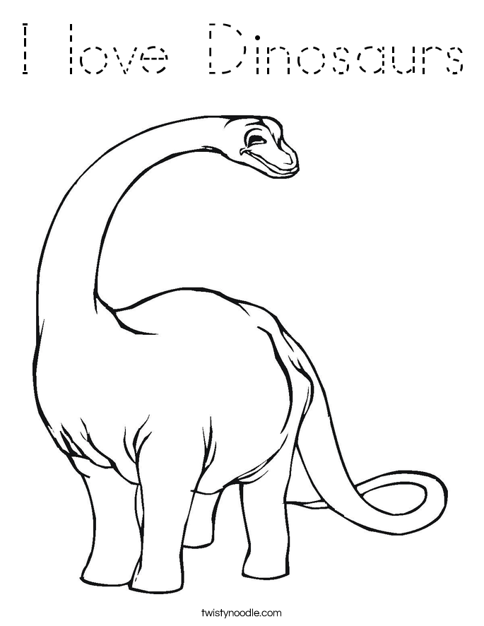 I love Dinosaurs Coloring Page