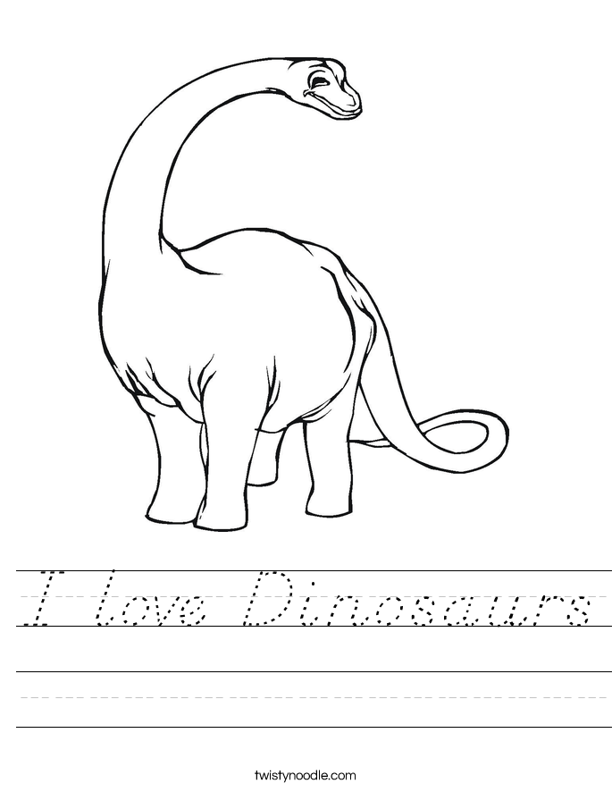 I love Dinosaurs Worksheet