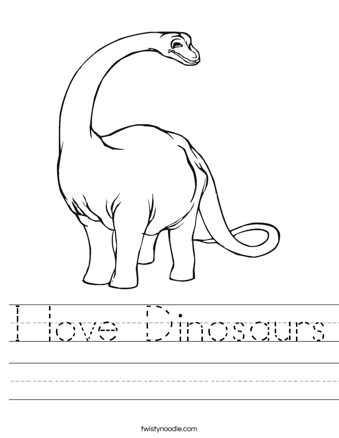 I love Dinosaurs Worksheet