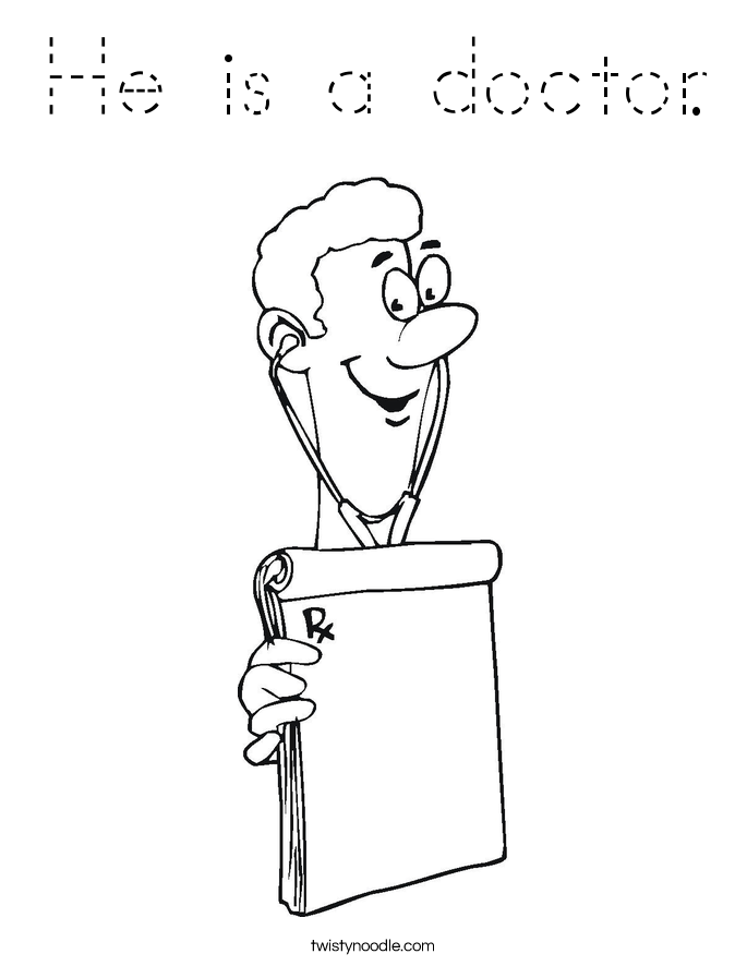 He is a doctor. Coloring Page