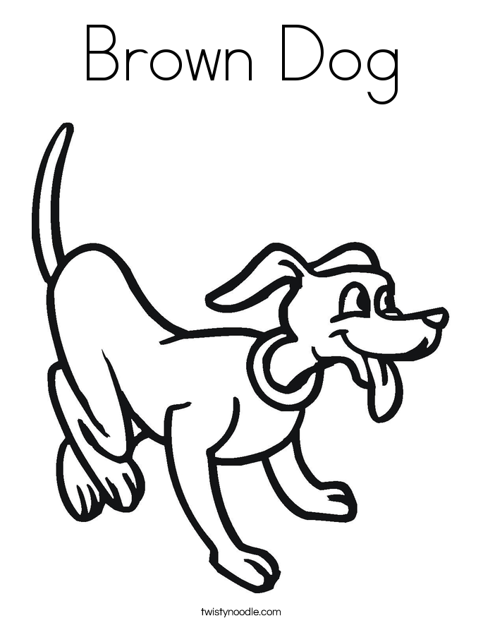 Brown Dog Coloring Page