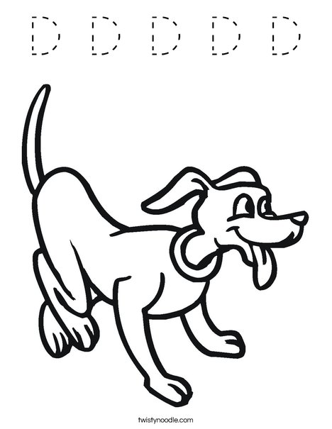 Playful Dog Coloring Page