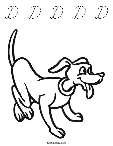 Playful Dog Coloring Page