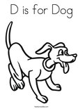 D is for Dog Coloring Page