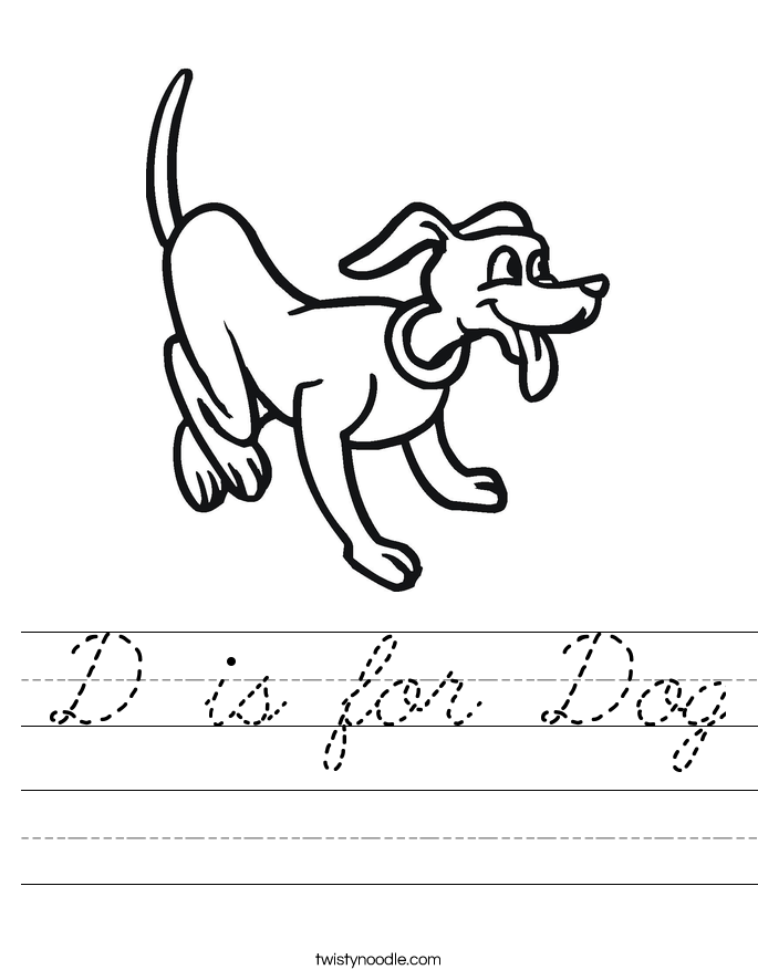 D is for Dog Worksheet