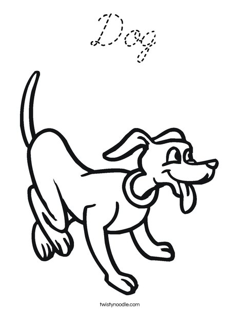 Playful Dog Coloring Page