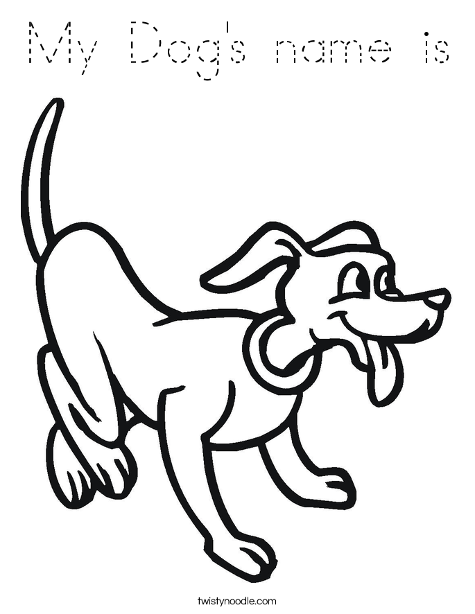 My Dog's name is Coloring Page