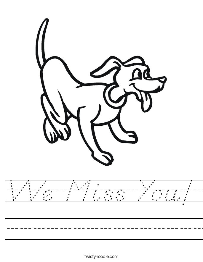 We Miss You! Worksheet