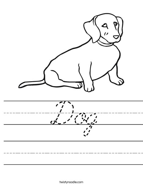 Wiener Dog Worksheet