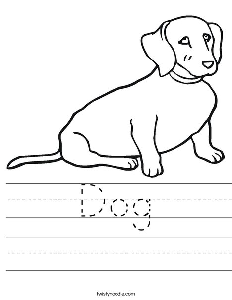 Wiener Dog Worksheet