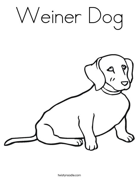 Wiener Dog Coloring Page