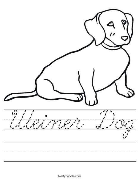 Wiener Dog Worksheet