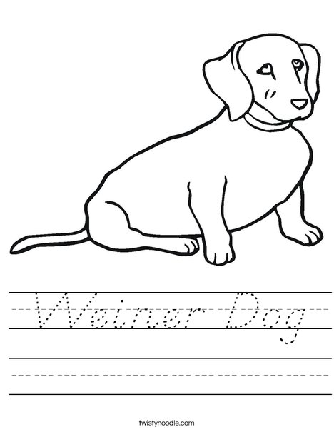 Wiener Dog Worksheet