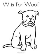 W is for Woof Coloring Page