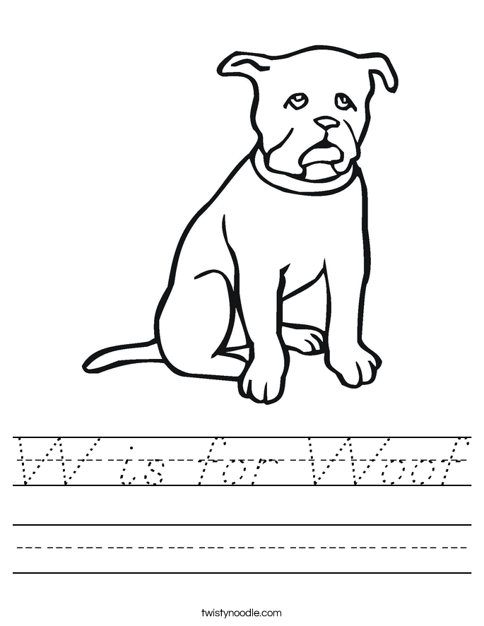 W is for Woof Worksheet