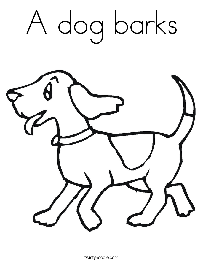 A dog barks Coloring Page