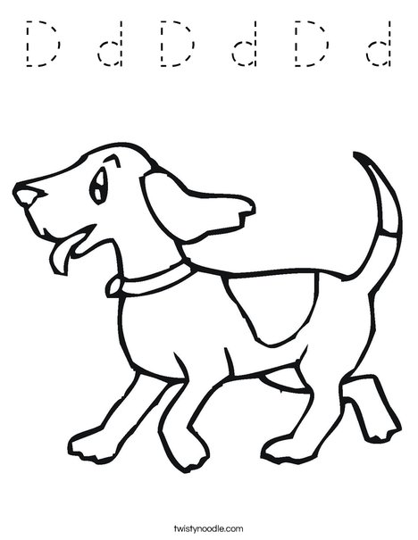 Happy Dog Coloring Page