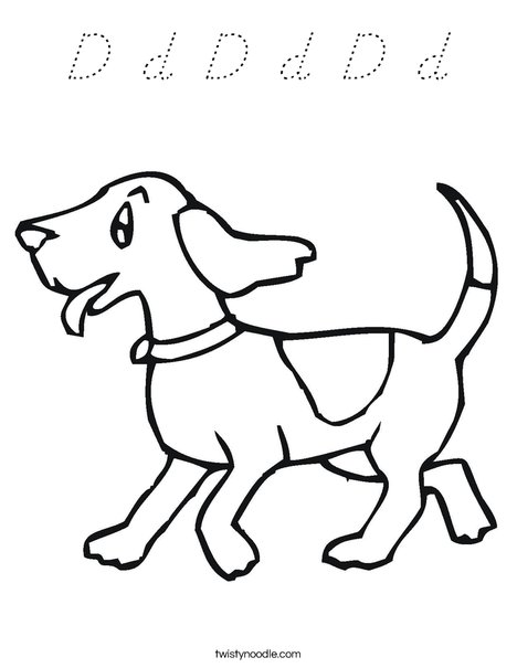 Happy Dog Coloring Page