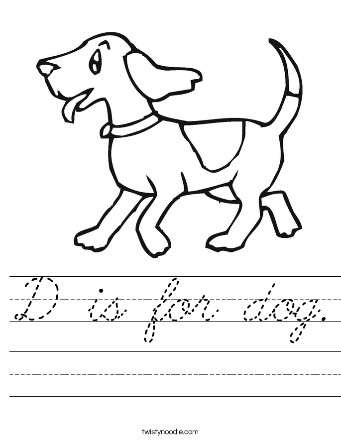 D is for dog. Worksheet