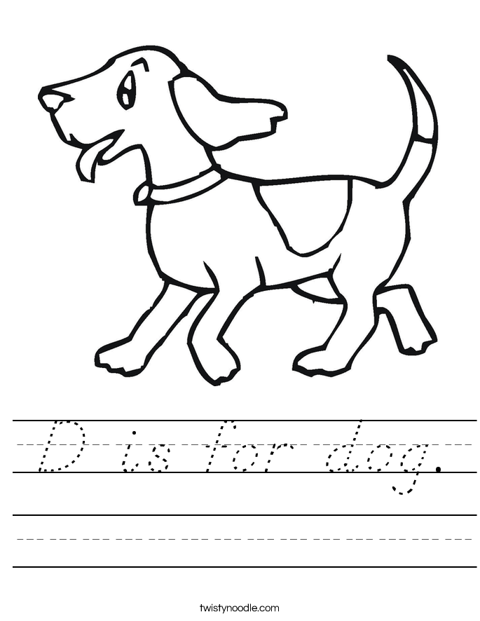 D is for dog. Worksheet