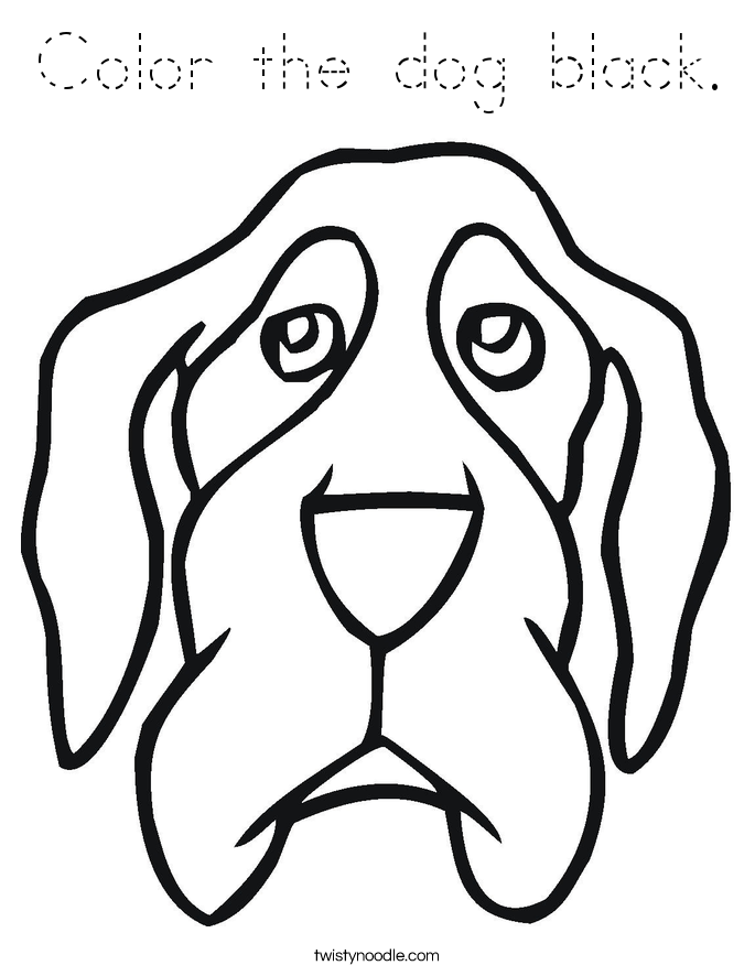 Color the dog black. Coloring Page