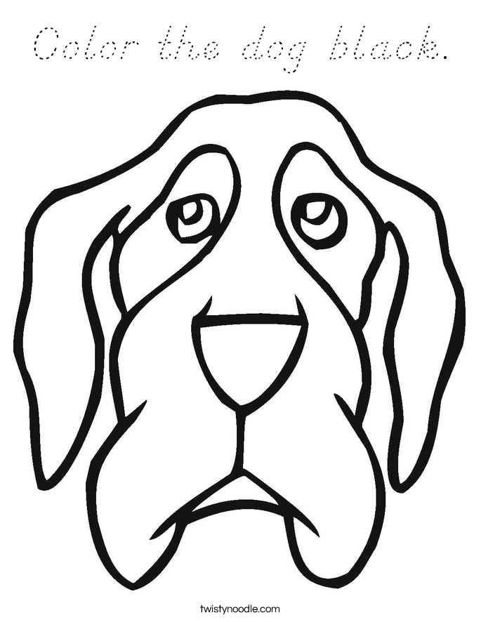 Color the dog black. Coloring Page