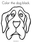 Color the dog black Coloring Page