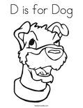 D is for Dog Coloring Page