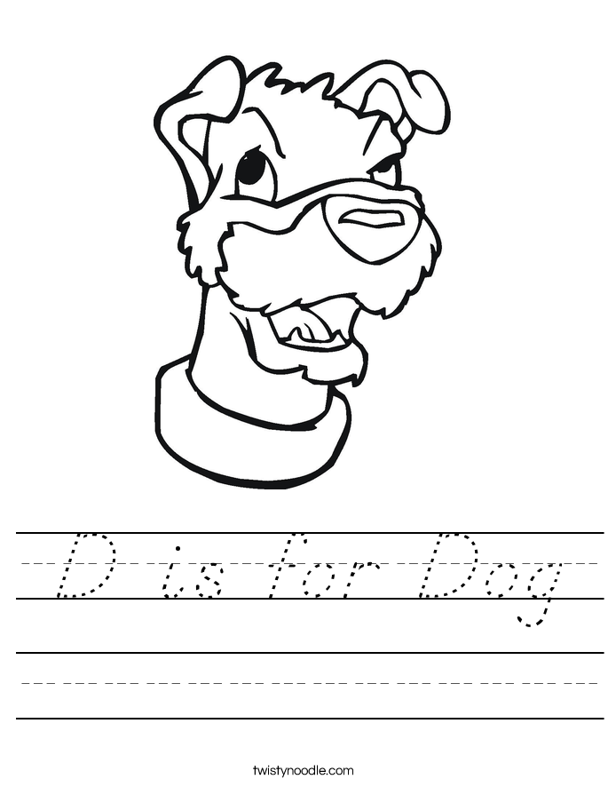 D is for Dog Worksheet