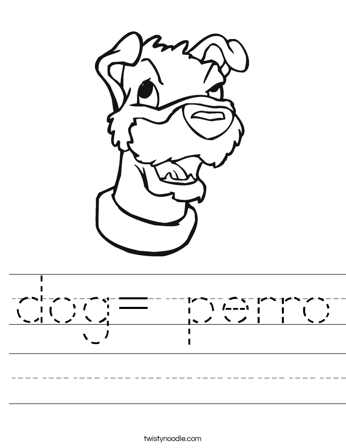 dog= perro Worksheet