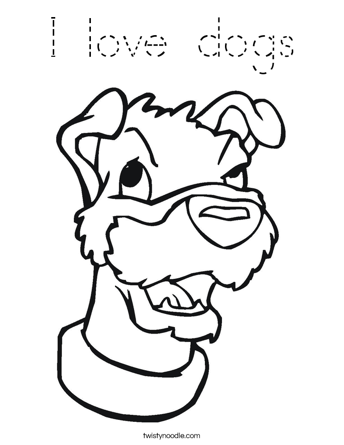 I love dogs Coloring Page