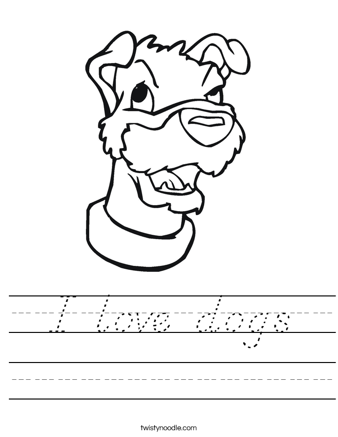 I love dogs Worksheet