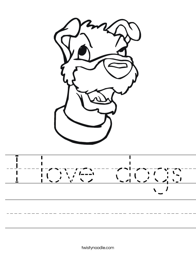 I love dogs Worksheet