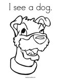 I see a dog. Coloring Page