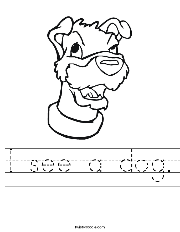 I see a dog. Worksheet