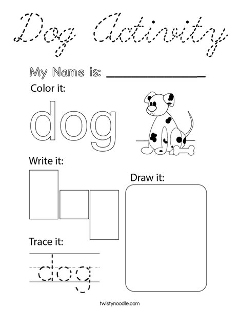Dog Activity Coloring Page