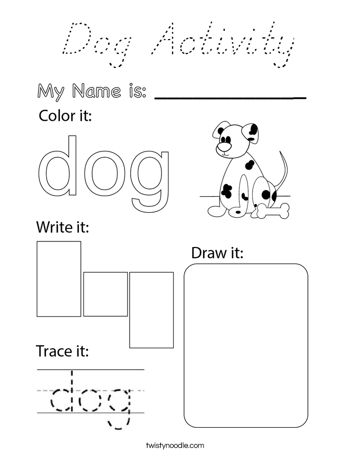Dog Activity Coloring Page