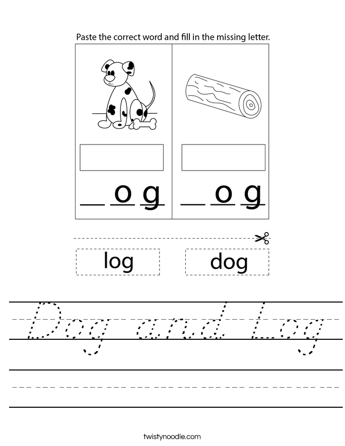 Dog and Log Worksheet