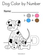 Dog Color by Number Coloring Page